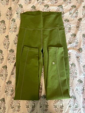 Sweaty Betty Super Sculpt Full-Length Leggings in Olive Green